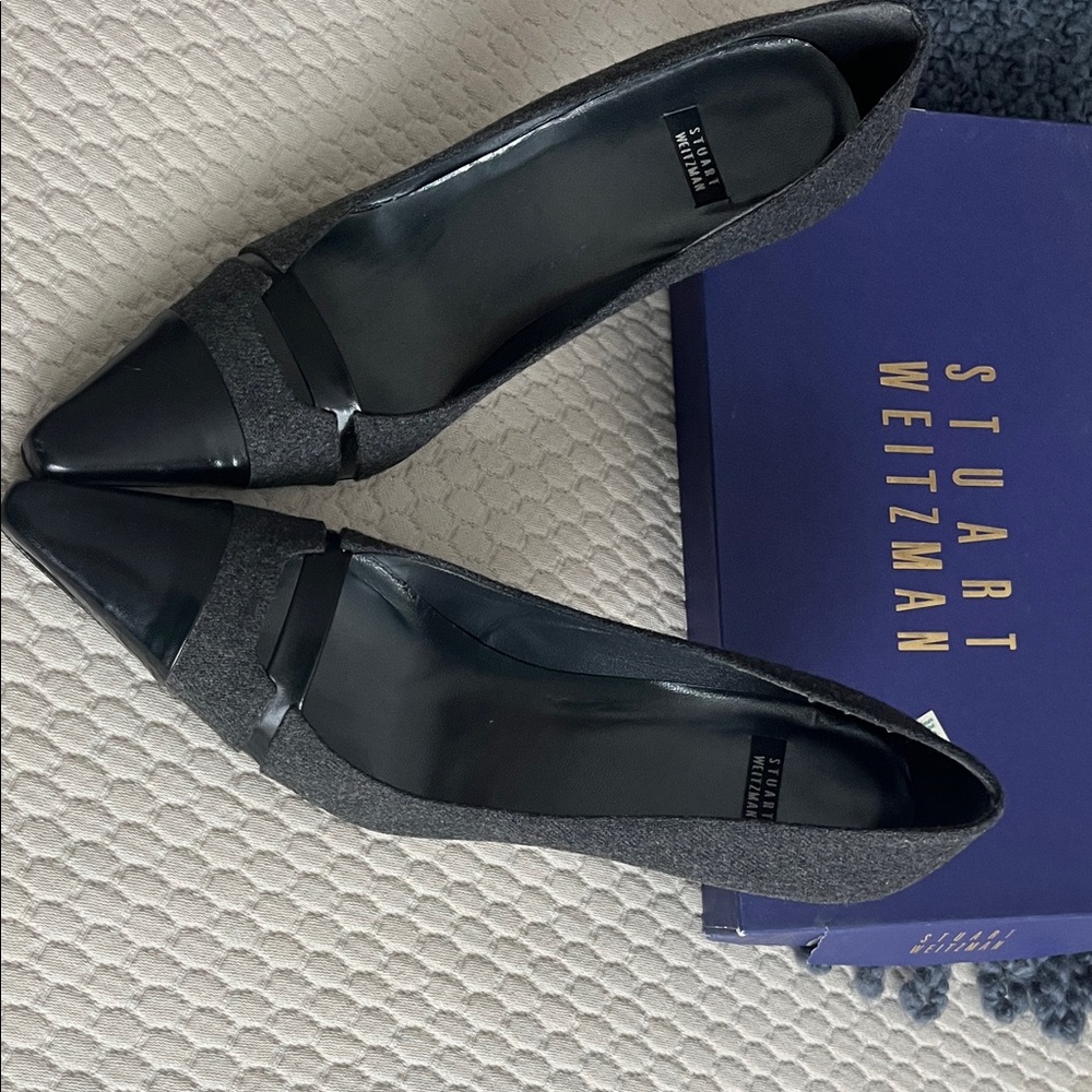 Stuart Weitzman Black and Gray Women's Loafers